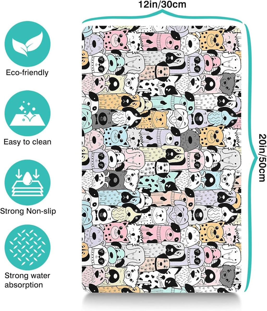 Pet Feeding Mat for Floors Waterproof Dog Mat for Food and Water Absorbent Quick Dry Non Slip mat for Cat Bowls