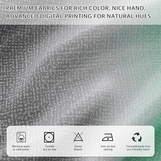 XiDi Green Grey Curtains for Girls Bedroom Decor Kids Blackout Curtains for Nursery Room Darkening Rainbow Princess Unicorn Wall Decals Little Girl Grommet Top 34x45 Inches Long 2 Panels Set