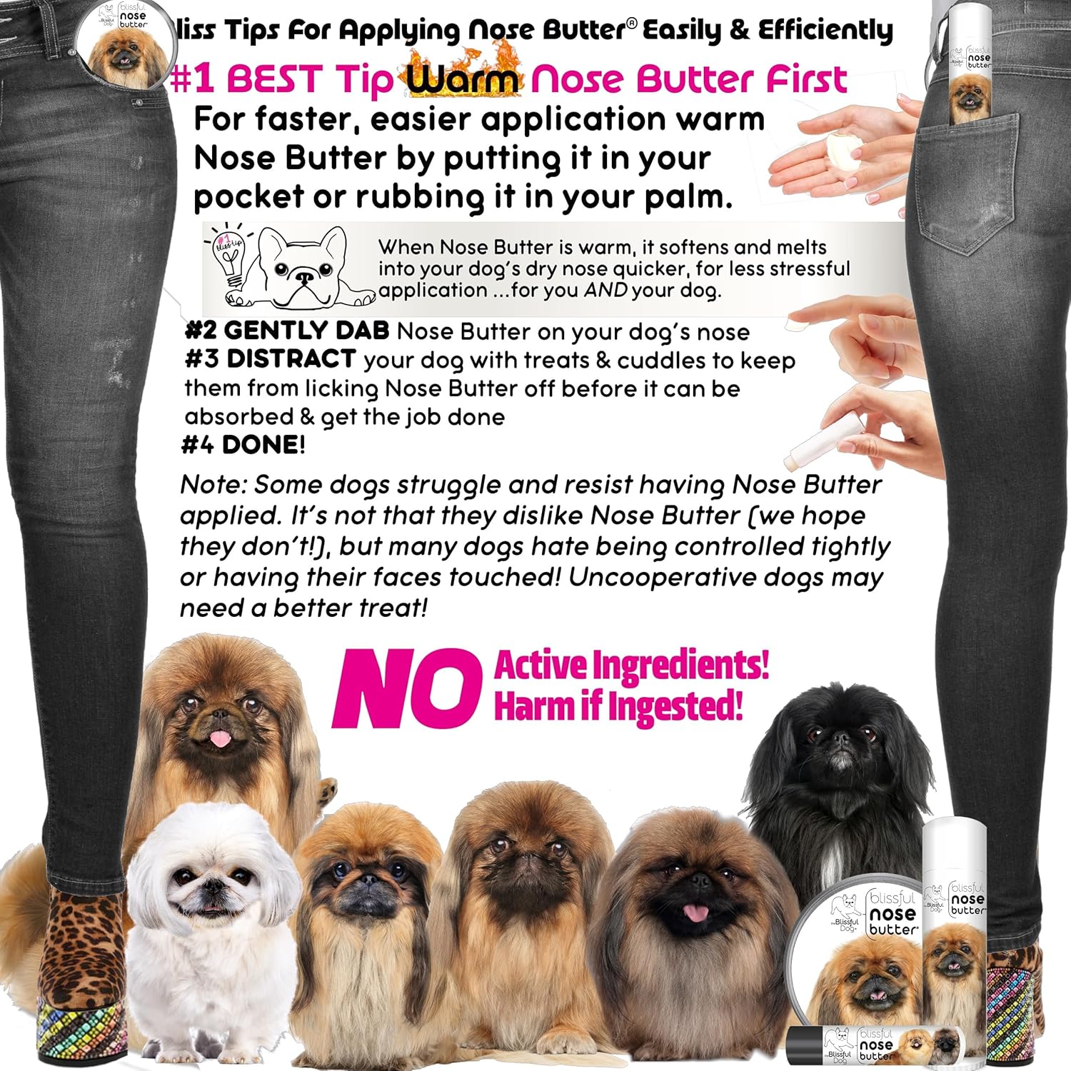 The Blissful Dog Pekingese Unscented Nose Butter - Dog Nose Butter, 0.50 Ounce
