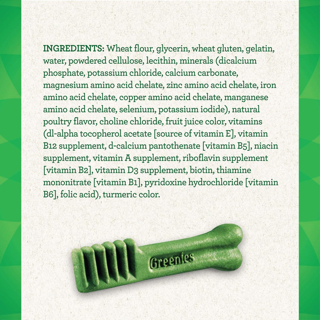 Greenies Original Teenie Natural Dental Care Dog Treats, 3 oz. Pack (11 Treats) (Pack of 2)