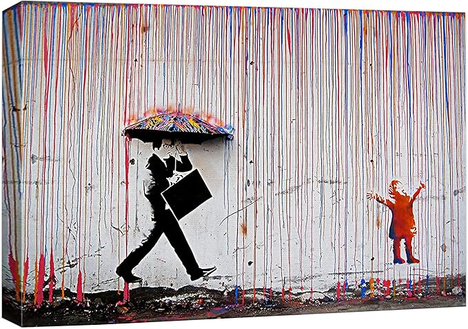 SIGNWIN Canvas Wall Art Banksy Canvas Prints Home Artwork Decoration for Living Room,Bedroom - 12x18 inches