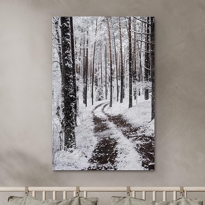 SIGNWIN Canvas Wall Art Winter Trees Cool Dramatic Forest Multicolor Nature Photography Rustic - 32x48 inches