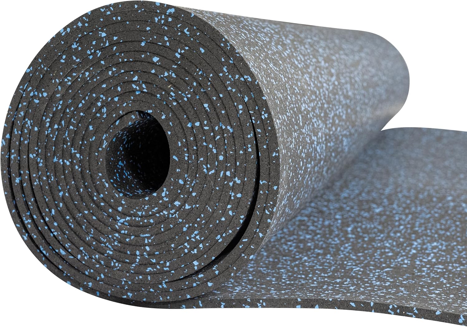 Playsafer Genaflex Rubber Gym Floor Mat, Heavy Duty Commercial Protective Gym Flooring Roll - 8mm Thick (10% Blue, 4' X 15')