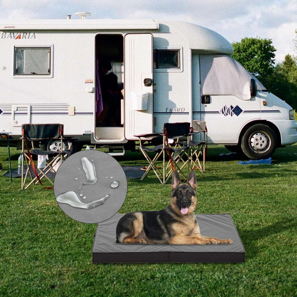 Outdoor Beds for Large Dogs, Waterproof with Washable Cover, Foldable Cooling & Orthopedic: 35in All Weather