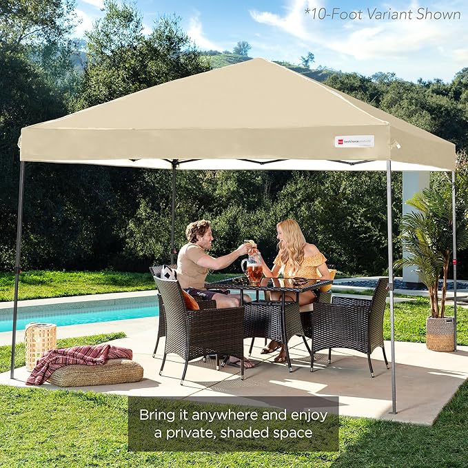 Best Choice Products 12x12ft 1-Person Setup Pop Up Canopy Tent Instant Portable Shelter w/ 1-Button Push, Case, 4 Weight Bags - Sand