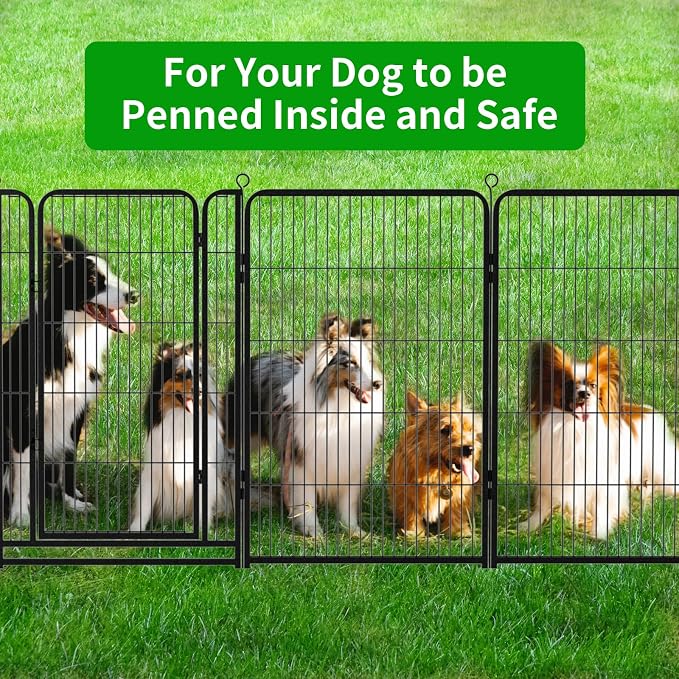 Dog Playpen Outdoor Extra Wide 8 Piece Panels Heavy Duty Dog Fence 32" Height - Image 9