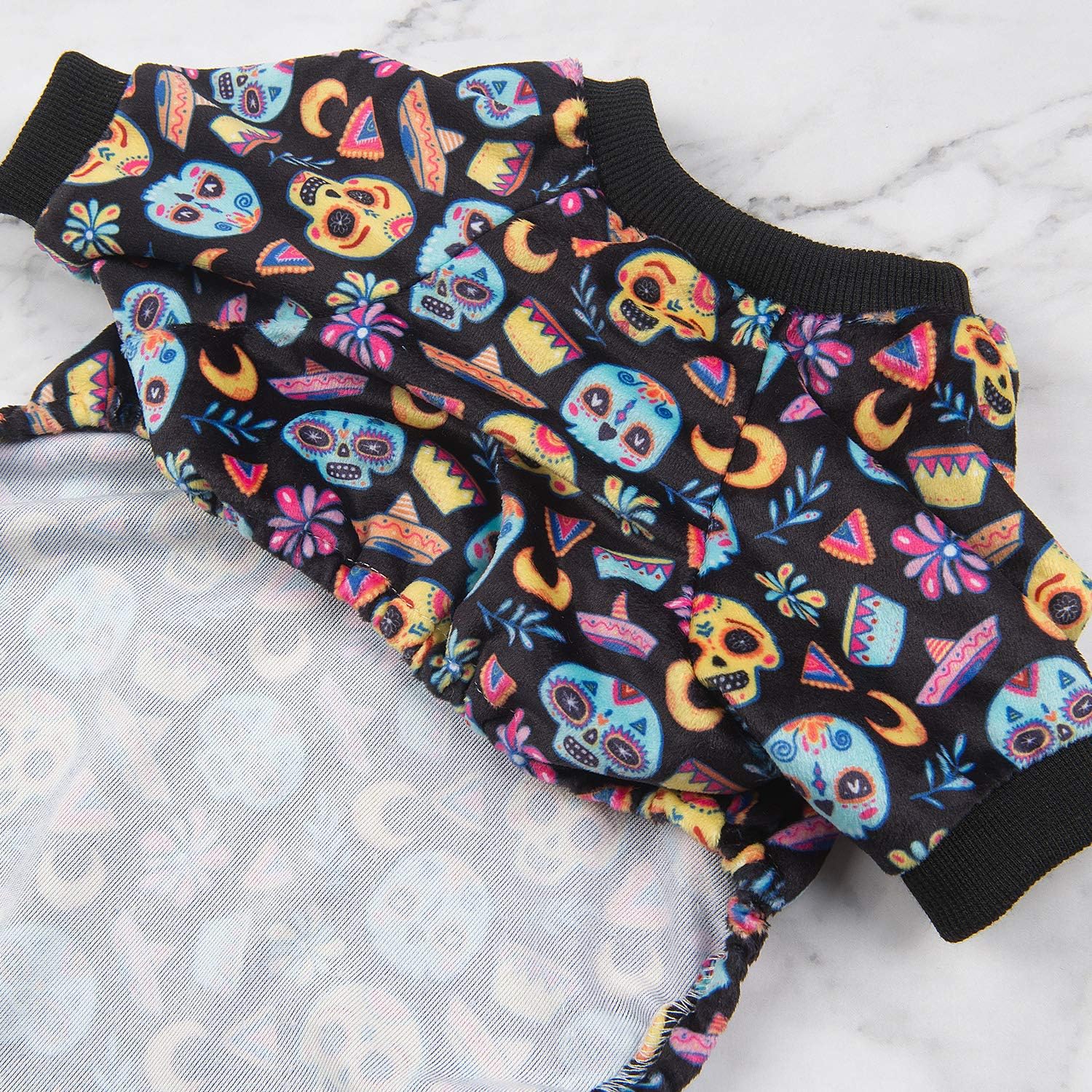 CuteBone Small Dogs Outfit Soft Puppy Onesies Pjs Halloween Dog Pajamas Pet Coat Cat Apparel Comfy Doggie Jumpsuit Bodysuit for All Seasons P73XL