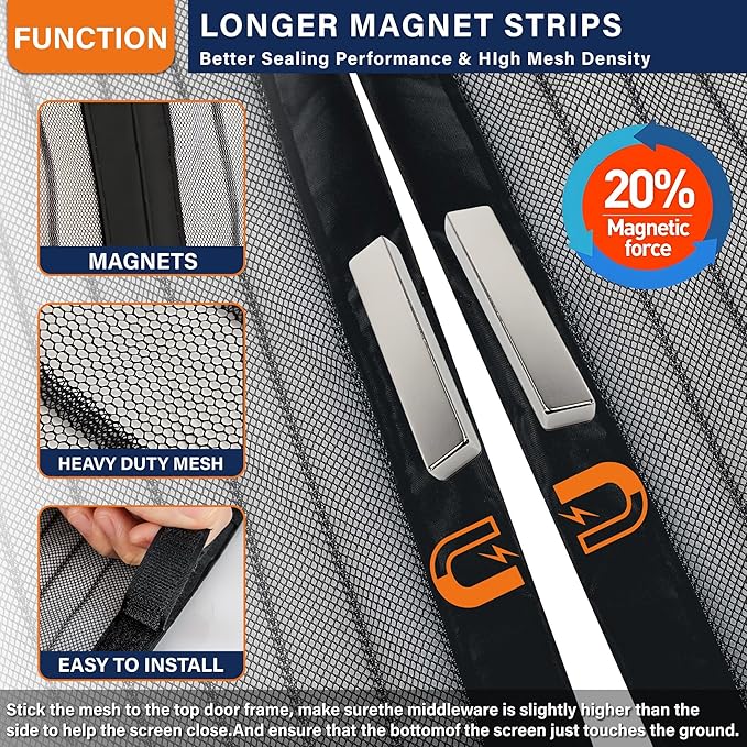 Magnetic Screen Door, Door Screen Magnetic Closure-Keeps Bugs Out Let Breeze in - Image 3