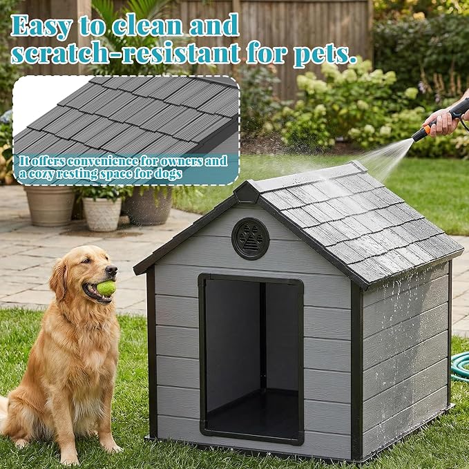 DRATO Dog House, Resin Outdoor Shelter - Image 4