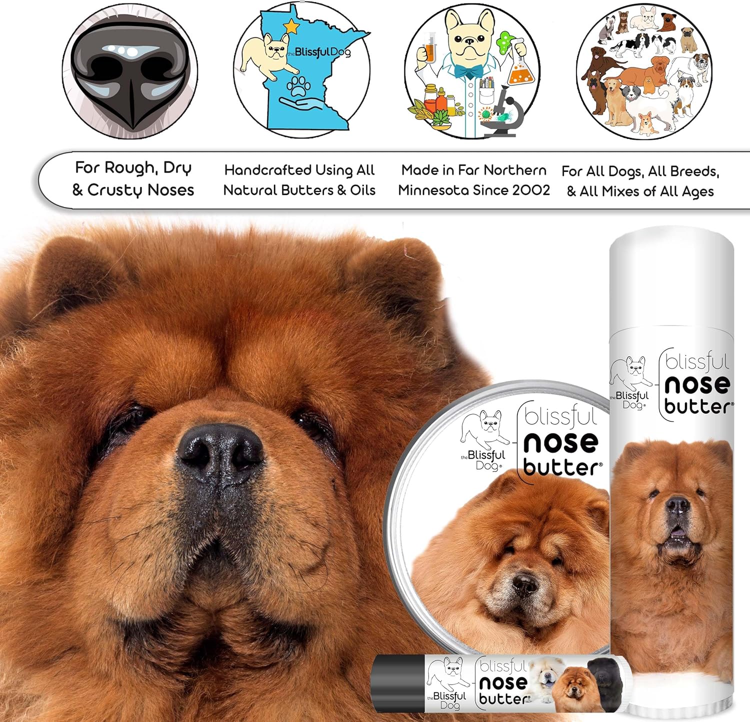 The Blissful Dog Chow Chow Unscented Nose Butter, 16oz