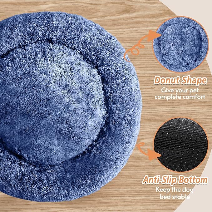 JOLLYVOGUE Calming Dog Beds Large Sized Dog, 36in Donut Washable Large Pet Bed - Image 3