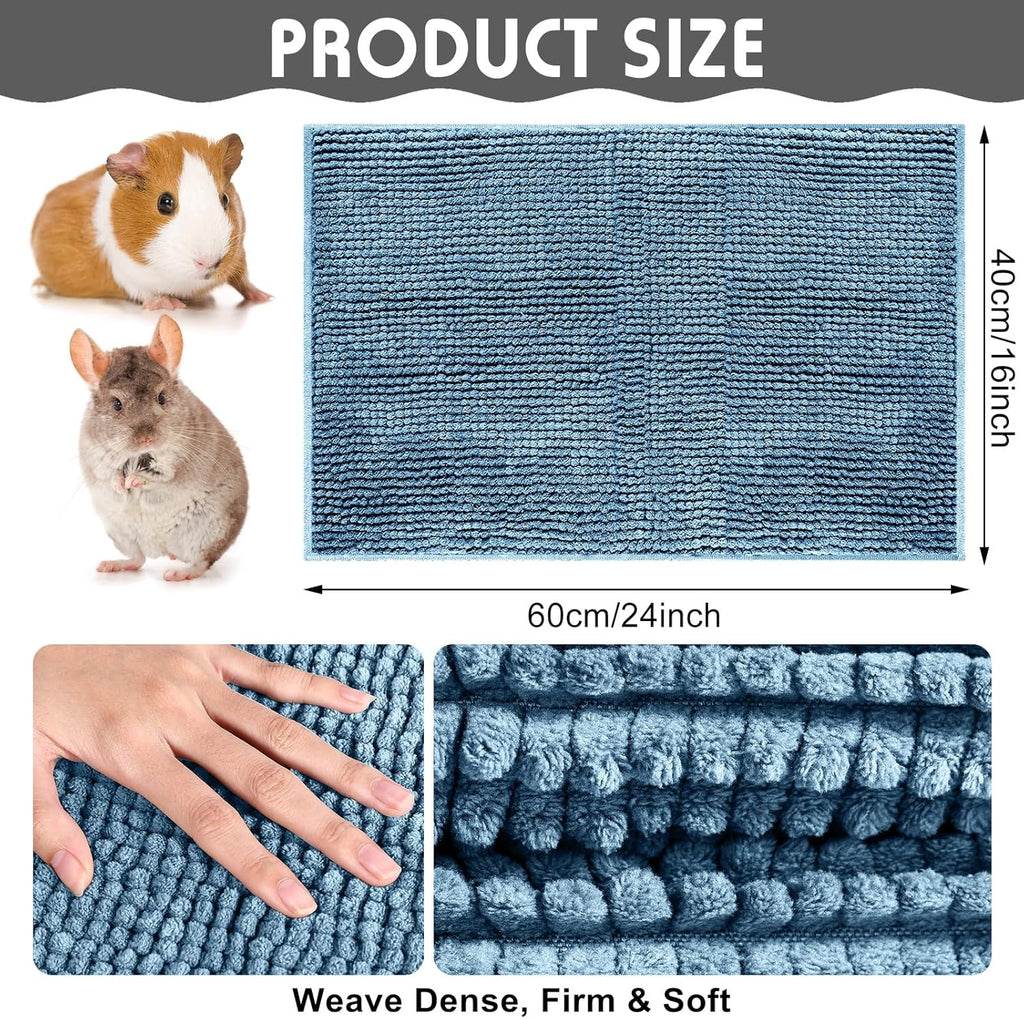 Amylove 4 Pcs Guinea Pig Cage Liner Guinea Pig Bedding Washable Fleece Pee Pads Reusable Small Animals Training Mat Small Animal Sleeping Bed for Bunny Hamster(Mixed Colors,16 x 24 Inch)