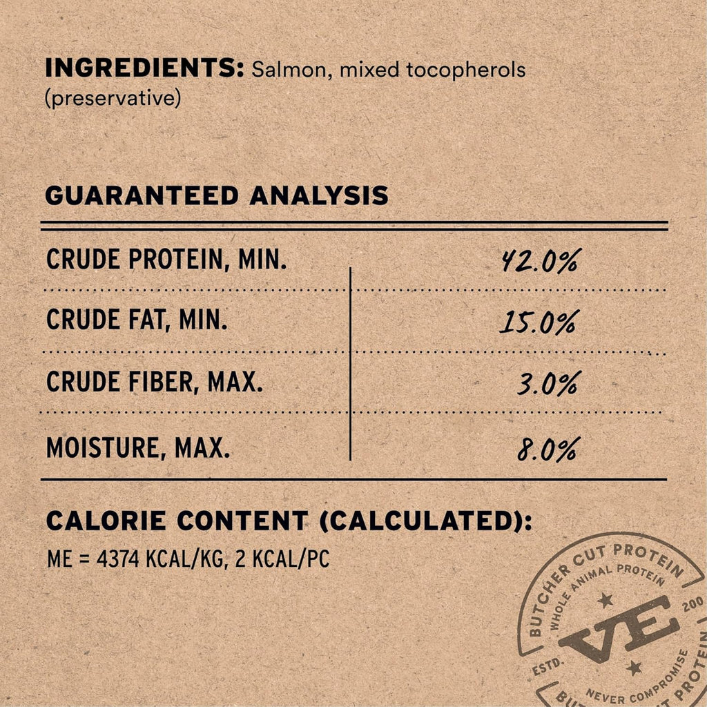 Vital Essentials Salmon Bites Dog Treats, 2.5 oz | Freeze-Dried Raw | Single Protein | Premium Quality High Protein Training Treats | Grain Free, Gluten Free, Filler Free