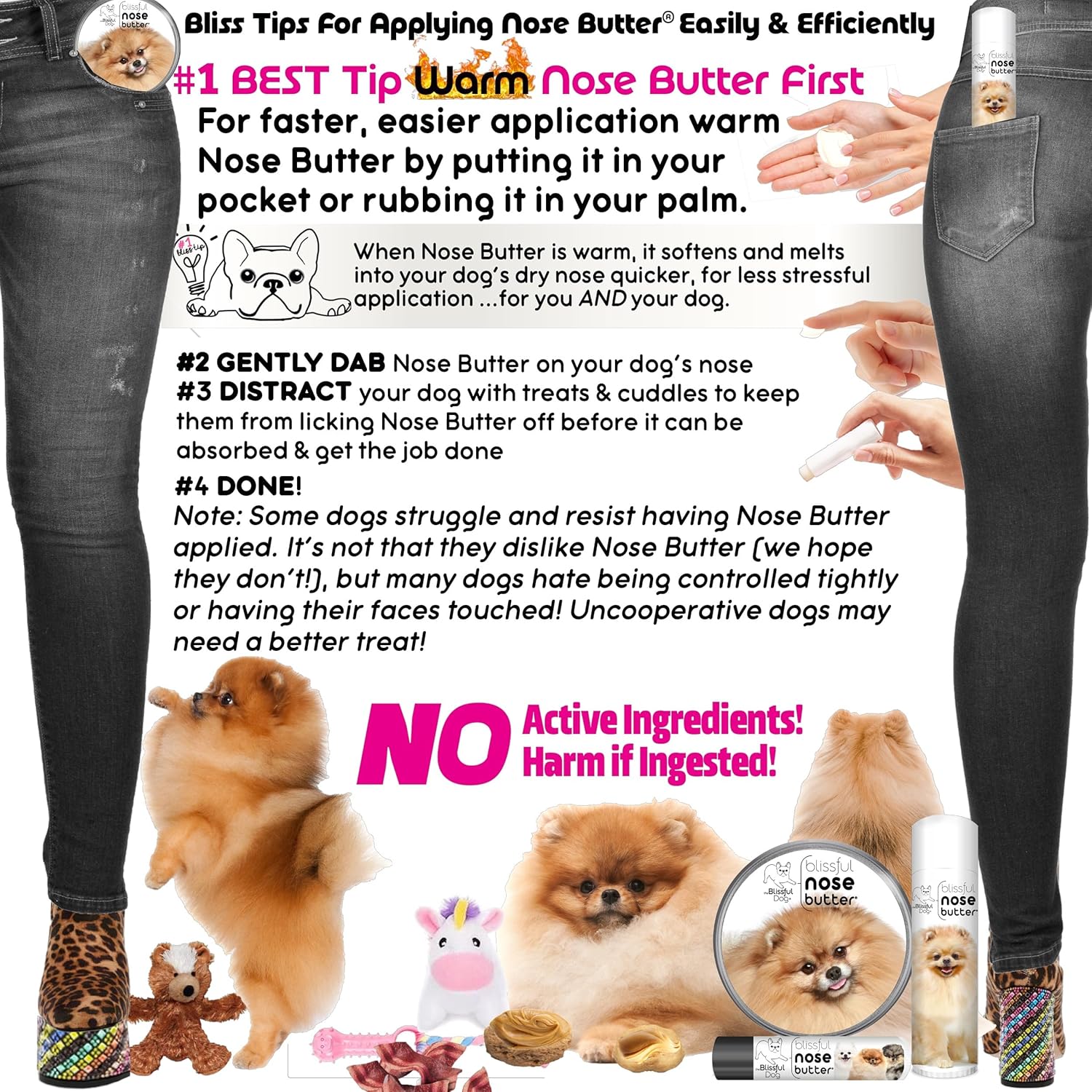 The Blissful Dog Pomeranian Unscented Nose Butter - Dog Nose Butter, 4 Ounce
