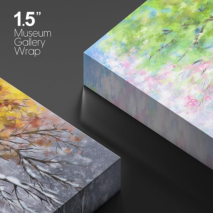 SIGNWIN Canvas Wall Art Four Seasons Fantasy Tree with Colorful Leaves Nature Illustrations Modern Chic Multicolor for Living Room, Bedroom, Office - 12"x18"