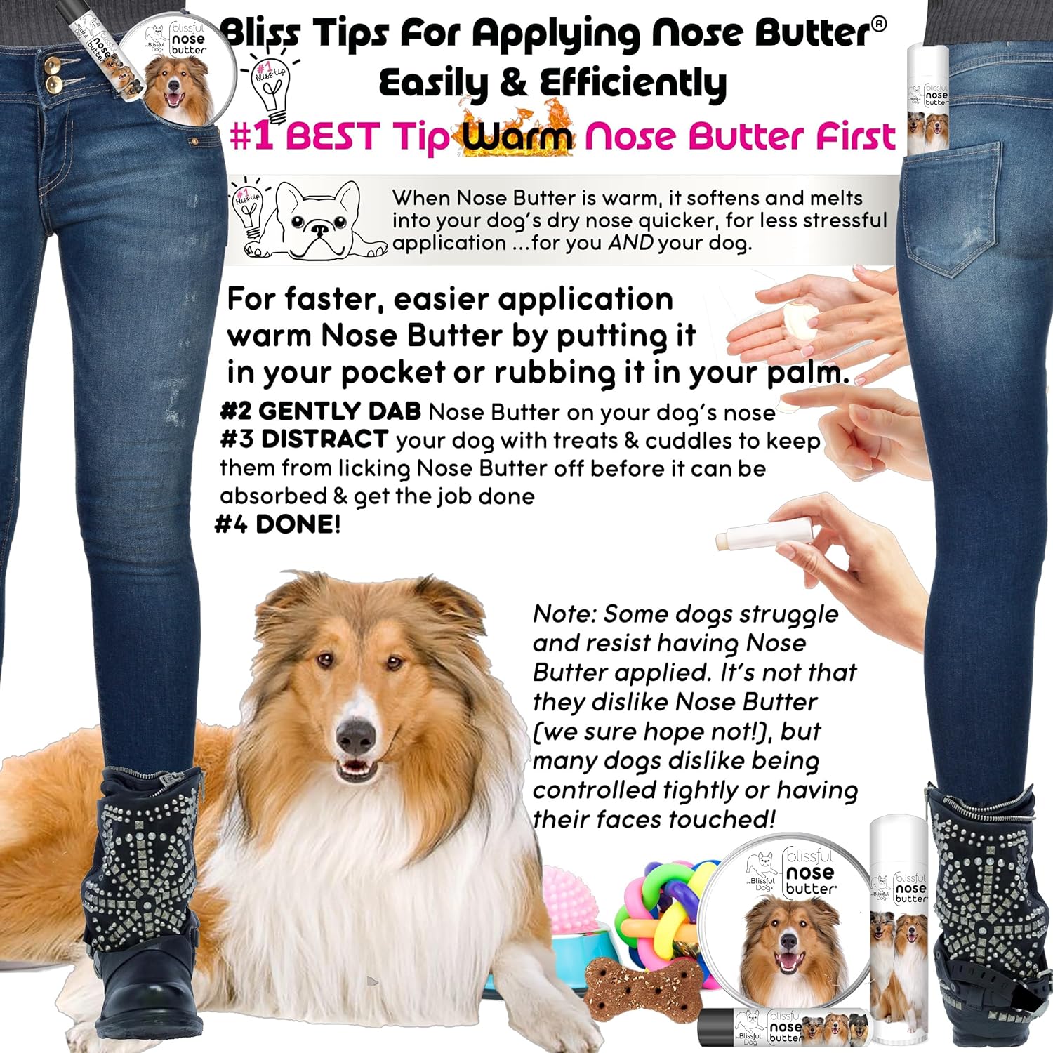 The Blissful Dog Collie Unscented Nose Butter, 16oz
