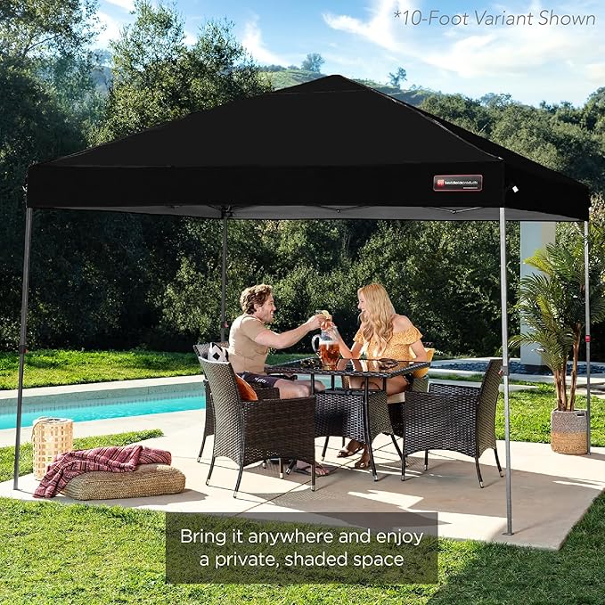Best Choice Products 12x12ft 1-Person Setup Pop Up Canopy Tent Instant Portable Shelter w/ 1-Button Push, Case, 4 Weight Bags - Black