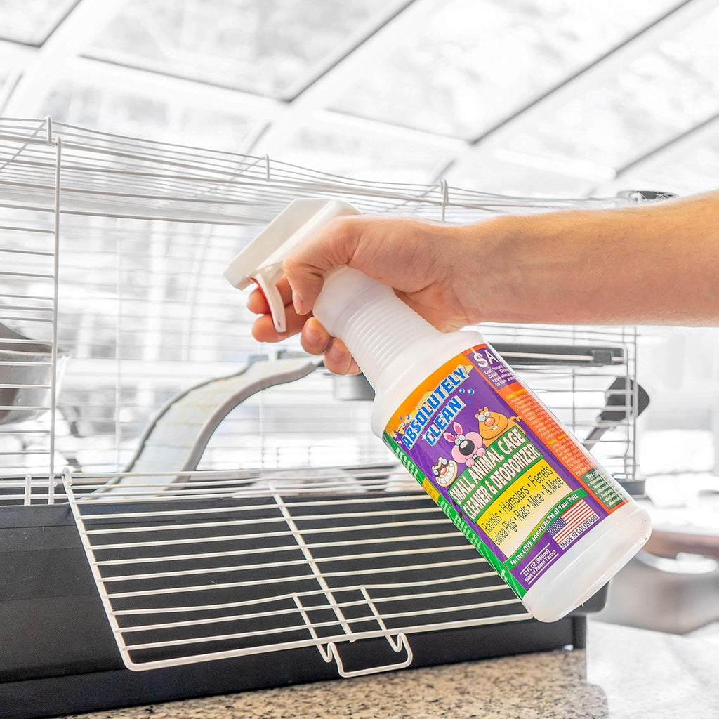 Amazing Small Animal Cage Cleaner, Just Spray/Wipe, Easily Removes Messes & Odors - Hamster Cages, Mice, Rat Cage, Guinea Pig Cage, Rabbit Cage, Ferret Cage, Dog Cage - USA Made