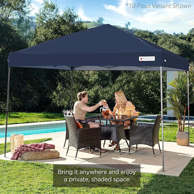 Best Choice Products 12x12ft 1-Person Setup Pop Up Canopy Tent Instant Portable Shelter w/ 1-Button Push, Case, 4 Weight Bags - Navy Blue