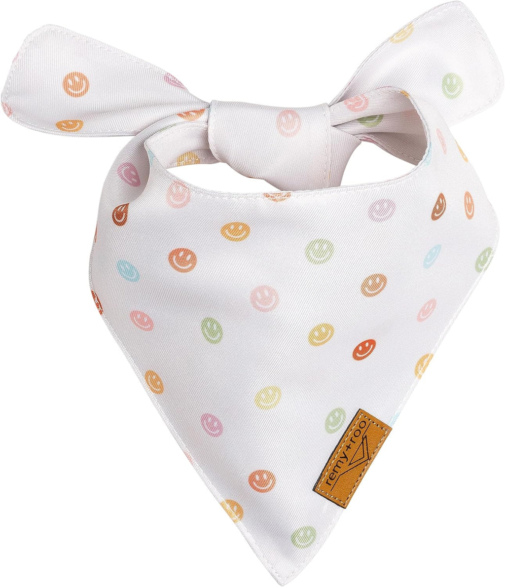Remy+Roo Extra Large Spring Dog Bandanas - 4 Pack Daisy Set | Premium Durable Adjustable Polyester Fabric | Patented Shape Girl Dog Bandana, Floral Dog Bandana