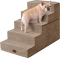 EHEYCIGA Dog Stairs for High Bed 25" H, 5-Step Extra Wide Dog Steps for Bed by EHEYCIGA