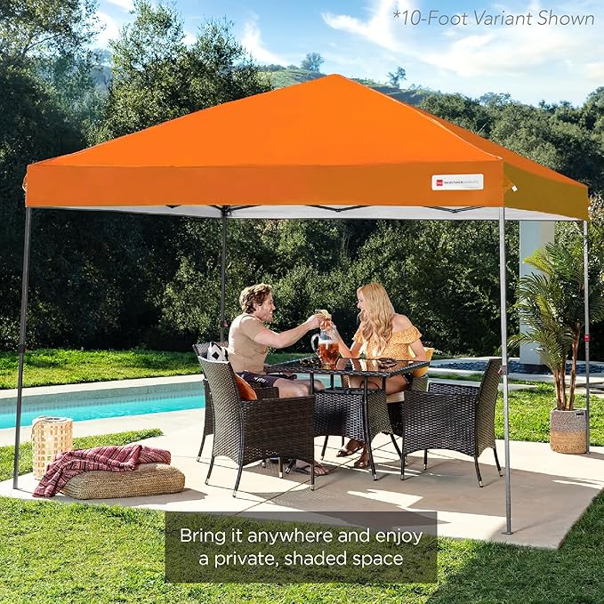 Best Choice Products 12x12ft 1-Person Setup Pop Up Canopy Tent Instant Portable Shelter w/ 1-Button Push, Case, 4 Weight Bags - Orange