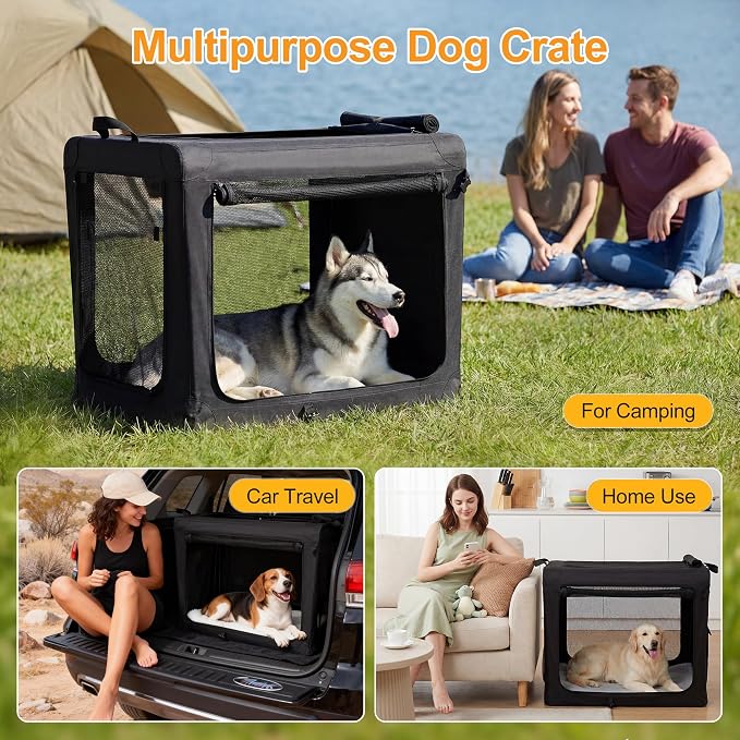 Dog Travel Crate 36 Inch, Portable Soft-Sided Travel Carriers - Image 7