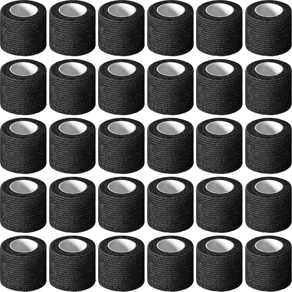 Treela 36 Pcs Self Adherent Bandage 2" X 5 Yard Wrap Breathable Cohesive Bandage Elastic Adhesive Tape for Stretch Athletic Sports Wrist Ankle(Black)