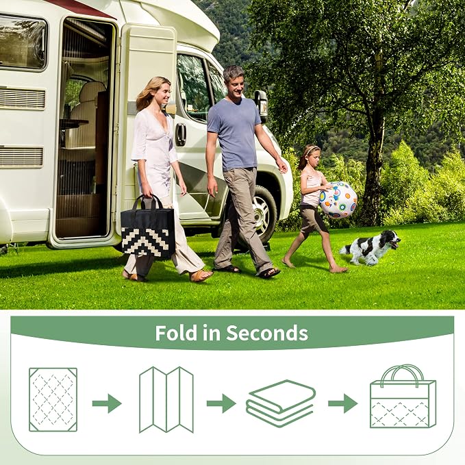 GENIMO 5x8 Outdoor Rug Waterproof, Reversible Mats, Area Rug, Plastic Outside - Image 6