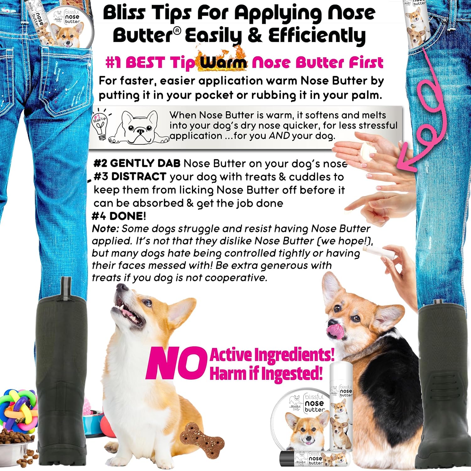 The Blissful Dog Corgi Unscented Nose Butter, 0.50-Ounce