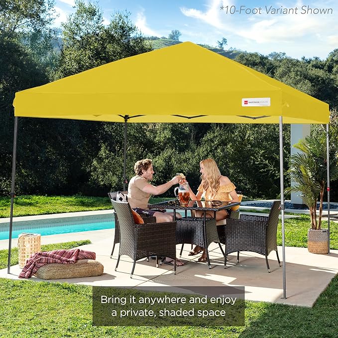 Best Choice Products 12x12ft 1-Person Setup Pop Up Canopy Tent Instant Portable Shelter w/ 1-Button Push, Case, 4 Weight Bags - Yellow