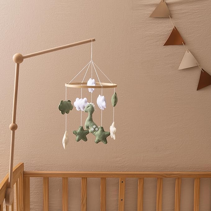 GOODMOM Dinosaur Baby Crib Mobile | Dinosaur Nursery Mobile Theme | Newborn Baby Stuff | Baby Shower Gift for Boys & Girls | Easy Assembly & Durable (Green)