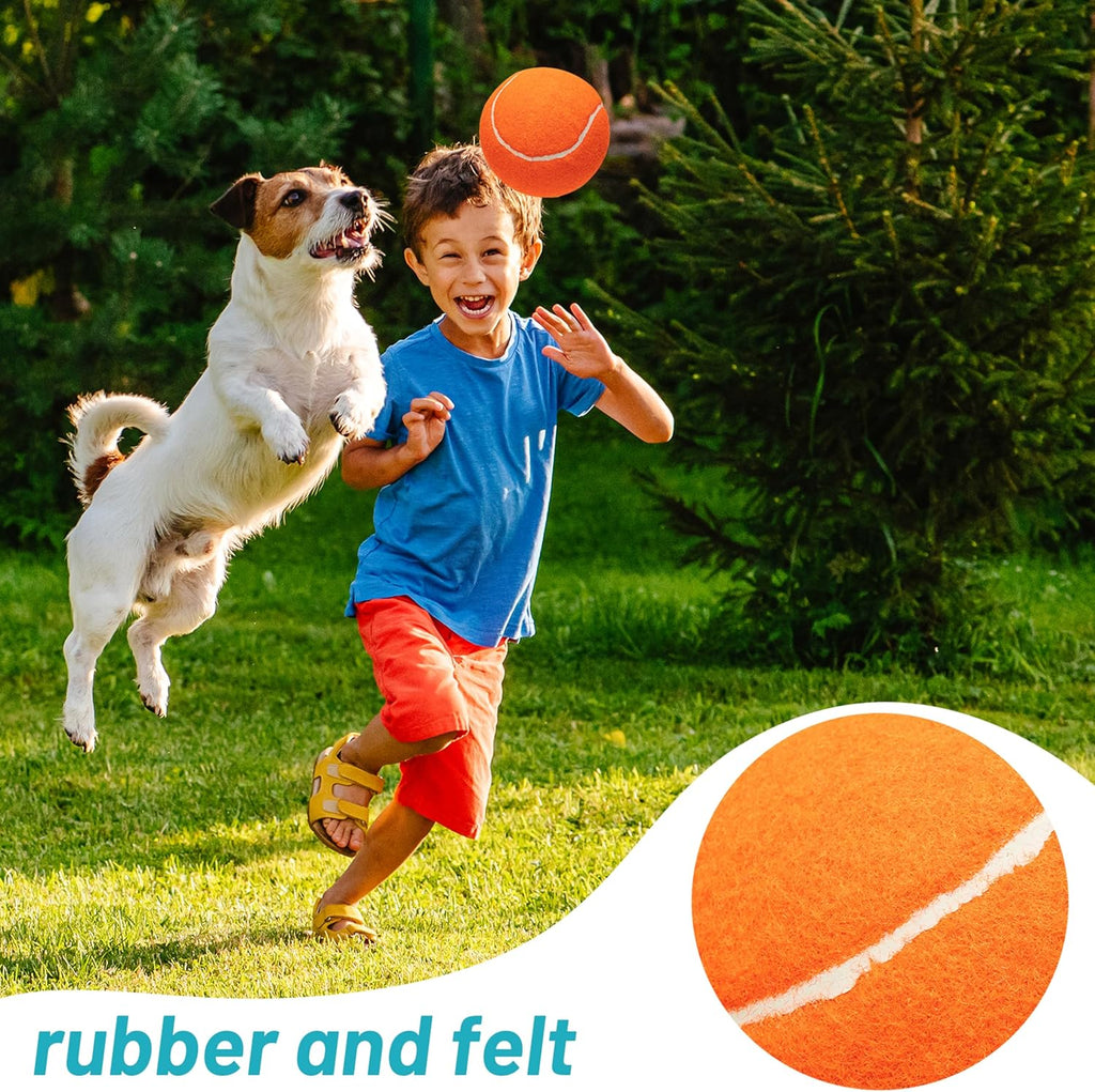 Large Dog Tennis Balls 4-Pack, 4 inch Interactive Big Dog Toy Ball for Small Medium Large Dogs, Dog Toys for Outdoor/Indoor Sports, Fetch, Training & Play