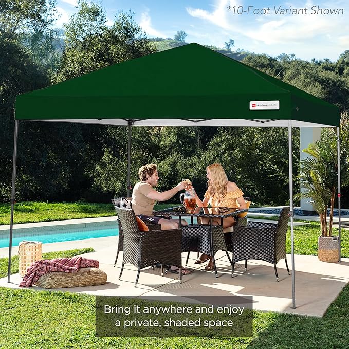 Best Choice Products 12x12ft 1-Person Setup Pop Up Canopy Tent Instant Portable Shelter w/ 1-Button Push, Case, 4 Weight Bags - Forest Green