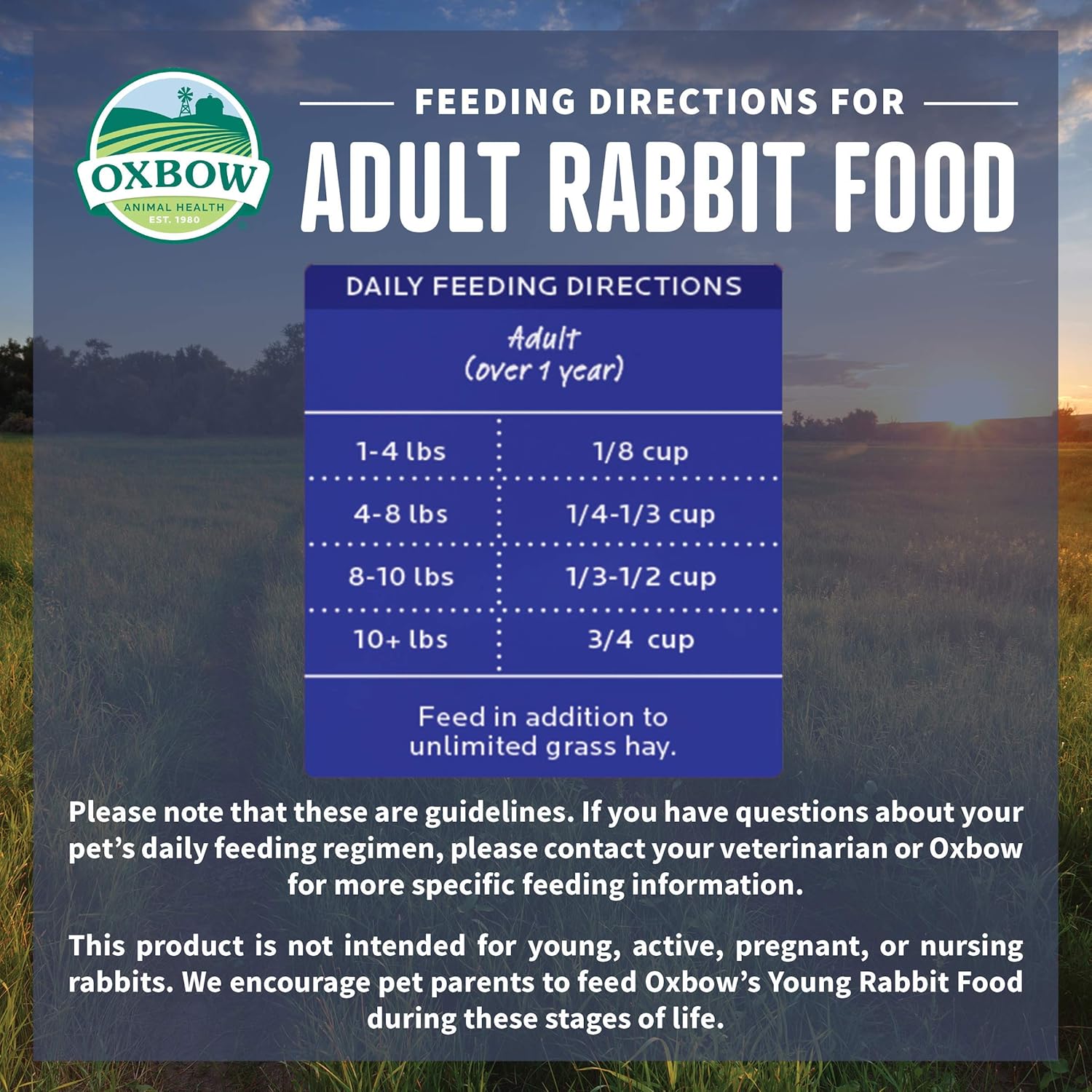 Oxbow Animal Health Organic Bounty Adult Rabbit Food - All Natural Rabbit Pellets - 3 lb.