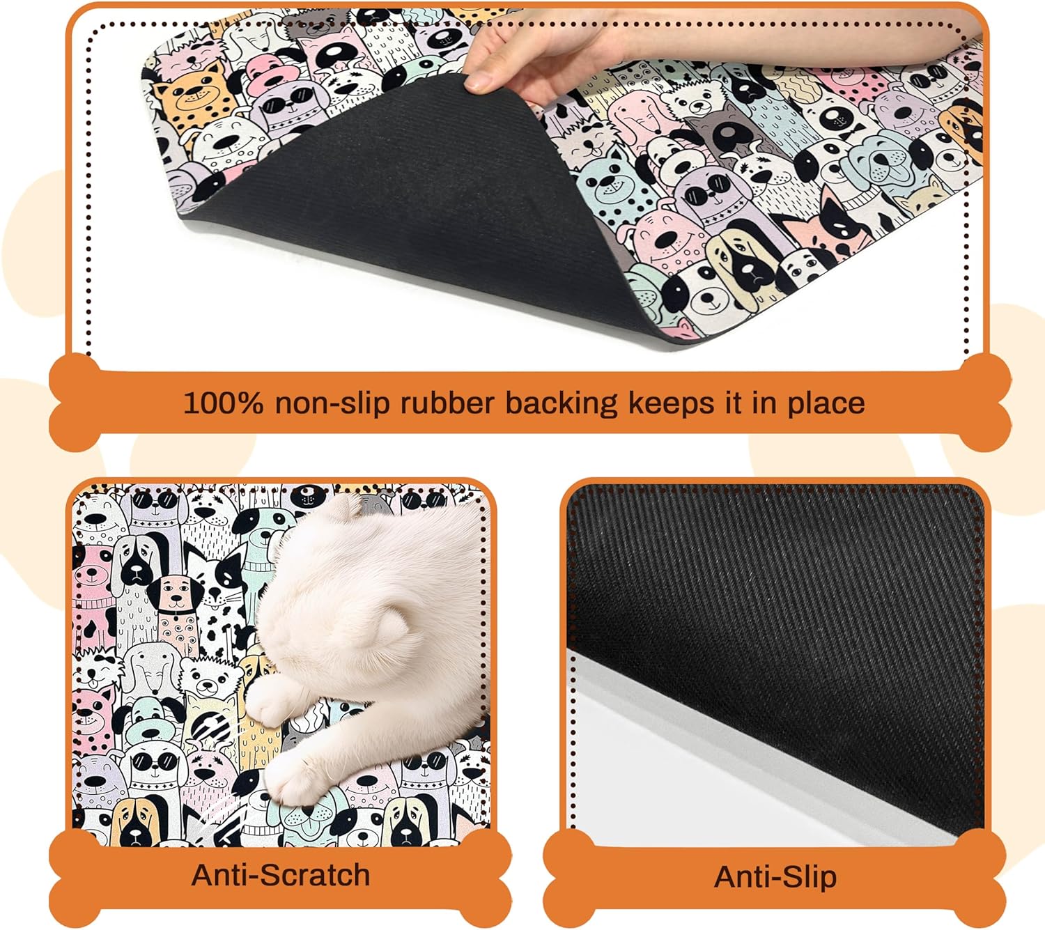 Pet Feeding Mat for Floors Waterproof Dog Mat for Food and Water Absorbent Quick Dry Non Slip mat for Cat Bowls