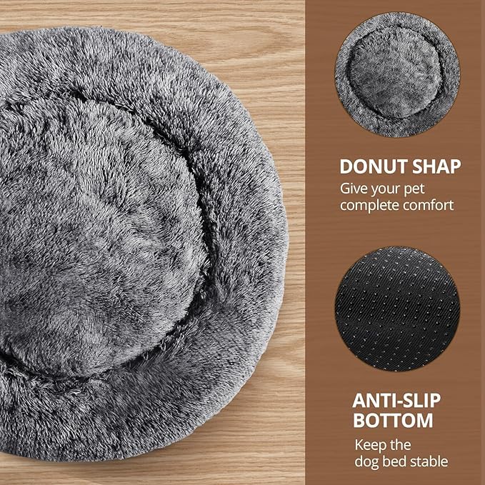 JOLLYVOGUE Calming Dog Beds Large Sized Dog, 36in Donut Washable Large Pet Bed - Image 3