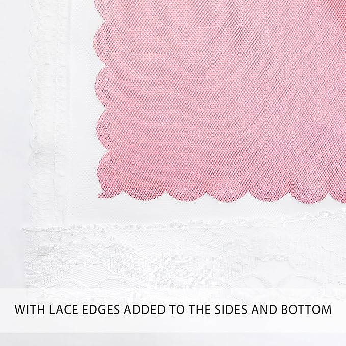 XiDi Pink Curtains 96 Inches Long for Girls Bedroom Living Room Darkening Privacy Double Layer Curtains with Sheer Overlay for Kids Toddler Princess Nursery Room Decor Grommet Window Drapes W52 X L96