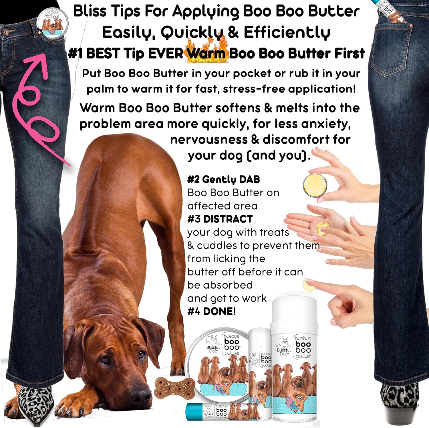 The Blissful Dog .50 oz Tube Rhodesian Ridgeback Booboo Butter