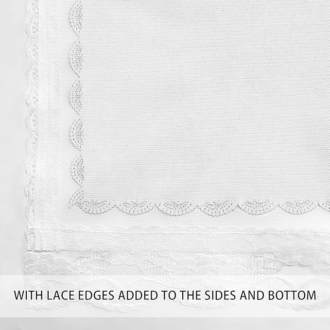 XiDi White Curtains for Girls Bedroom 84 Inches Long Blackout Nursery Curtains Double Layer with Sheer Overlay for Kids Toddler Princess Room Grommet Privacy Room Darkening Window Drapes 34 x 84 Inch