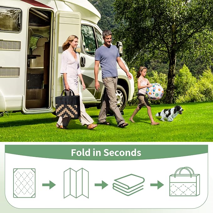 GENIMO 5x8 Outdoor Rug Waterproof, Reversible Mats, Area Rug, Plastic Outside - Image 6
