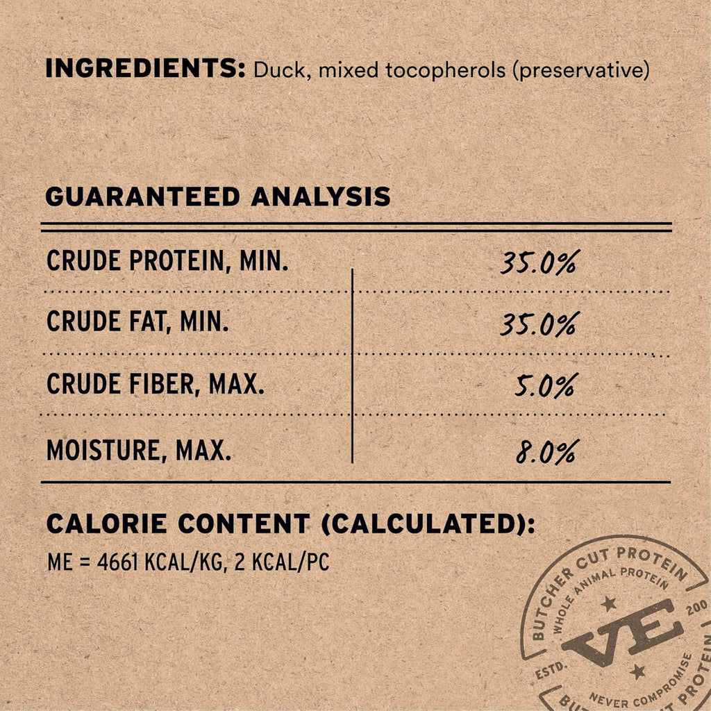 Vital Essentials Duck Bites Dog Treats, 2 oz | Freeze-Dried Raw | Single Protein | Premium Quality High Protein Training Treats | Grain Free, Gluten Free, Filler Free