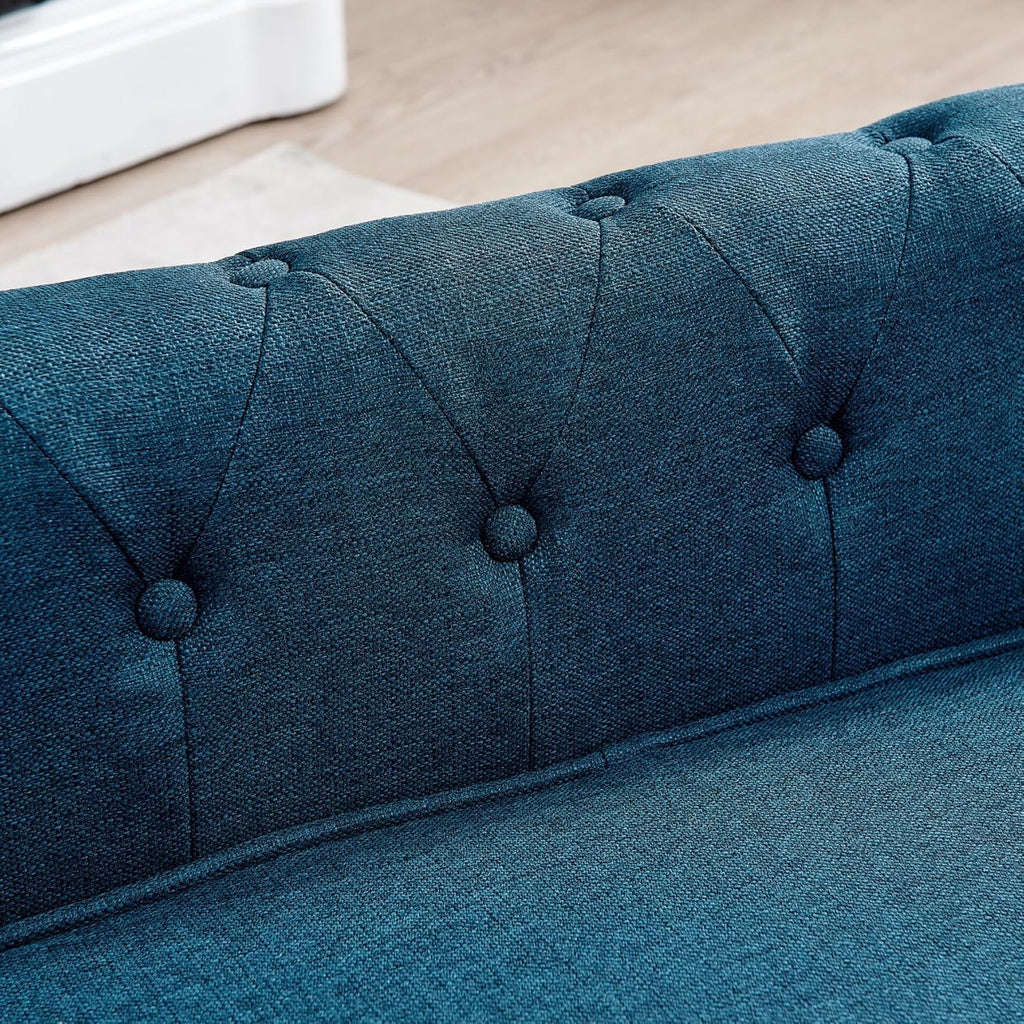 Dog Sofa Couch for Medium to Large Dogs, 31" Memory Foam Dog Couch with Washable Fabric, Removable Cushion, Sofa Bed for Medium and Large Dogs, Blue