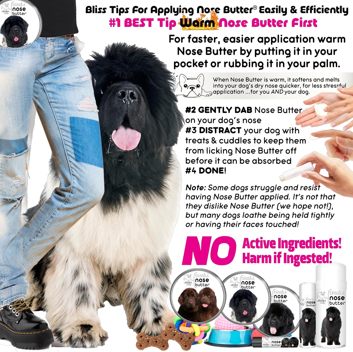 The Blissful Dog Newfoundland Unscented Nose Butter - Dog Nose Butter, 16 Ounce