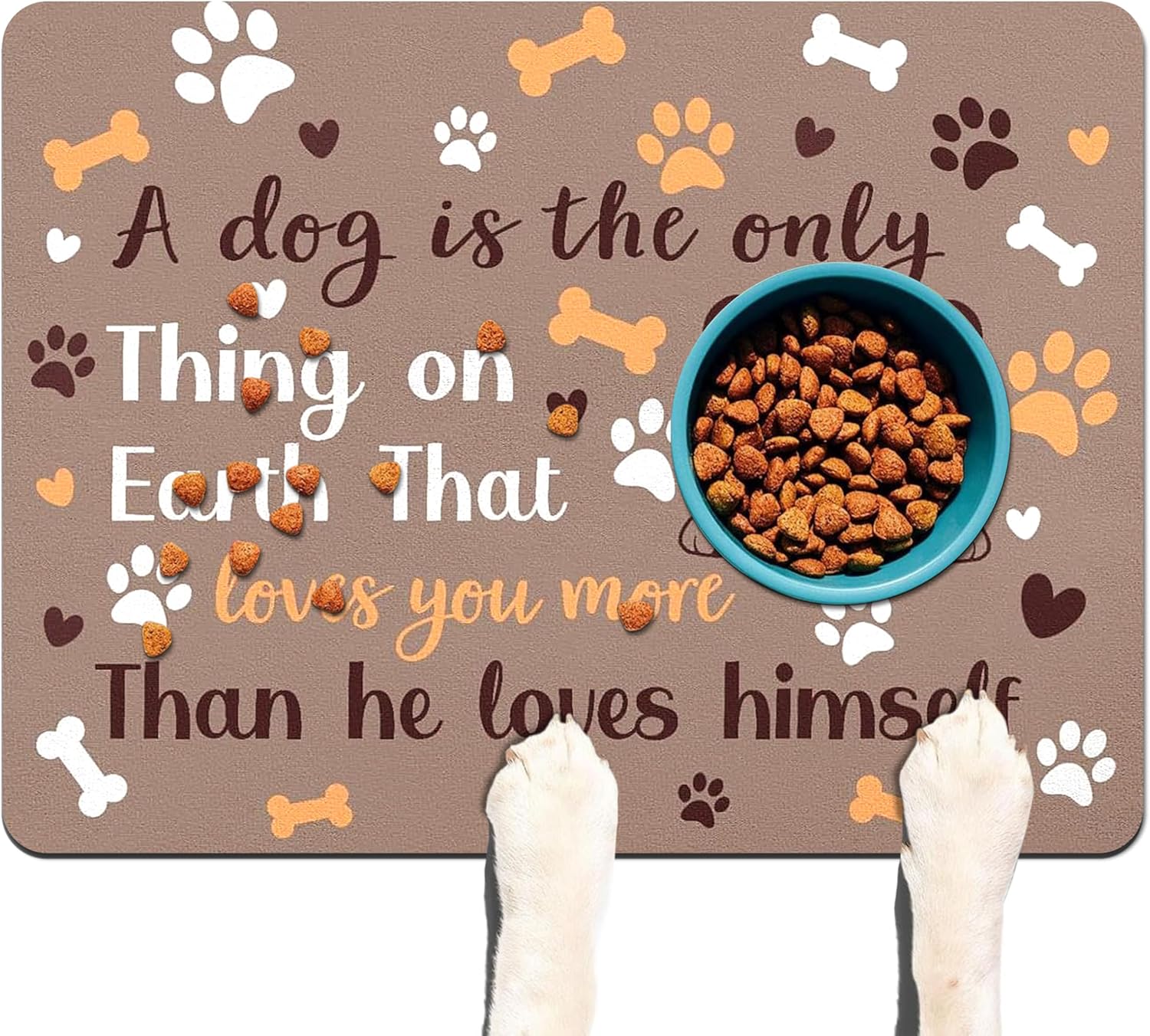 Pet Feeding Mat for Floors Waterproof Dog Mat for Food and Water Absorbent Quick Dry Non Slip mat for Cat Bowls
