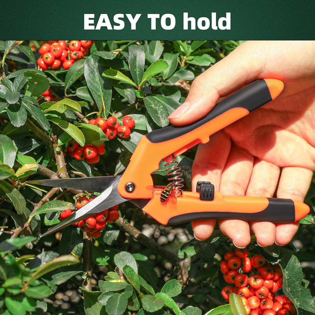 3-Pack Stainless Steel Pruning Shears, Pruning Snips and Clippers for Gardening