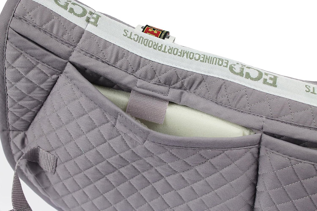 ECP Equine Comfort Products Adjustable Shock Absorbing Memory Foam Half Saddle Pad, Injury Prevention & Pressure Relief, Customizable Fit, Breathable for All Riding Styles