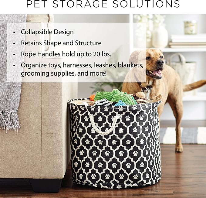Bone Dry 6192 Pet Storage Collection Lattice Paw Print, Medium Round - Image 8