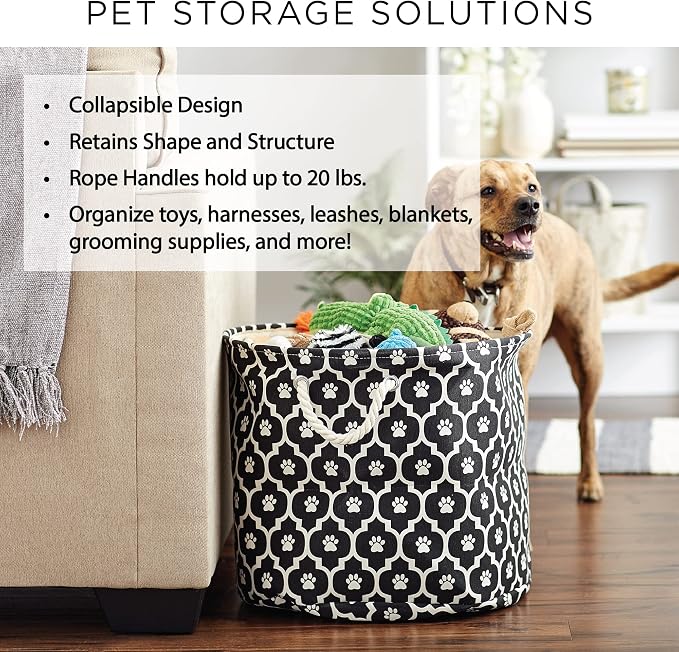 Bone Dry 6192 Pet Storage Collection Lattice Paw Print, Large Round - Image 8
