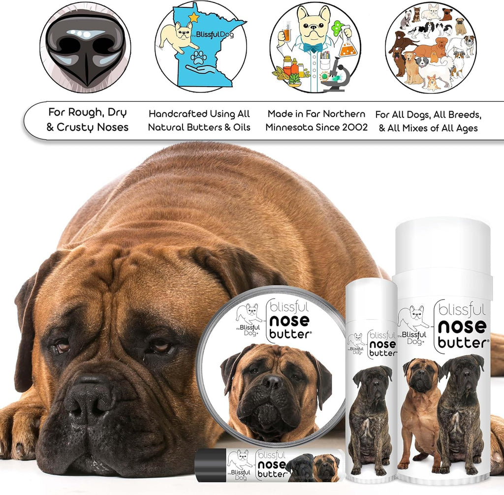 The Blissful Dog Bullmastiff Unscented Nose Butter - Dog Nose Butter, 2 Ounce